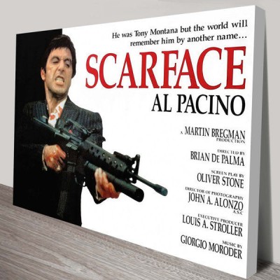 Scarface Movie Poster Pop Art Canvas Print Wall Hanging Giclee Framed 81x61cm   263128201755